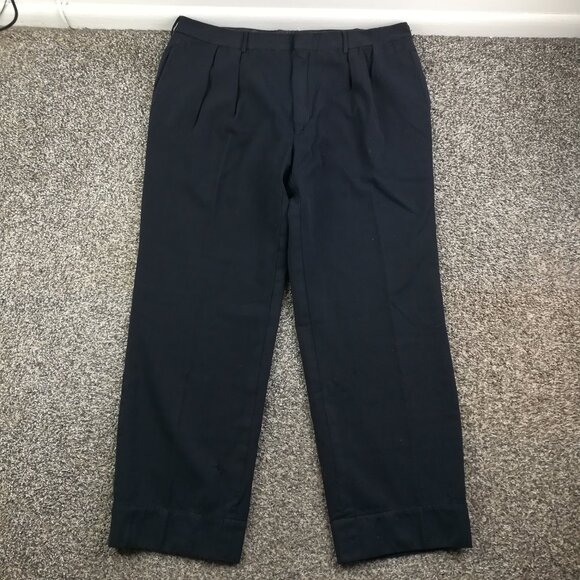 Vintage Polo Ralph Lauren x Corneliani Pants Extra Fine Wool Blue Pleated 38x28 - Picture 1 of 14